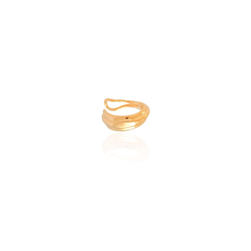 Piercing Detalhado Liso Banhado a Ouro 18K