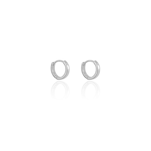Brinco Argola Click Lisa 1.2 cm Ródio Branco