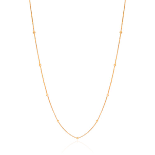 Gargantilha Veneziana Bolinhas Lisas Banhado a Ouro 18K - 45 cm