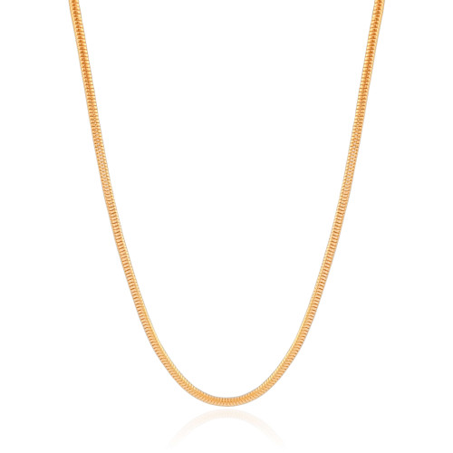 Gargantilha Rabo de Rato 3 mm Banhado a Ouro 18K - 45 cm
