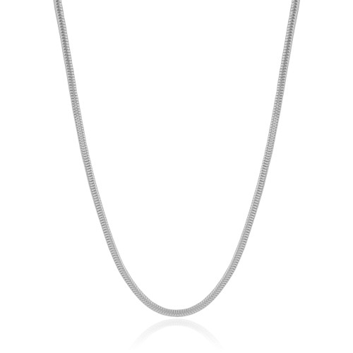 Gargantilha Rabo de Rato 3 mm Ródio Branco - 45 cm