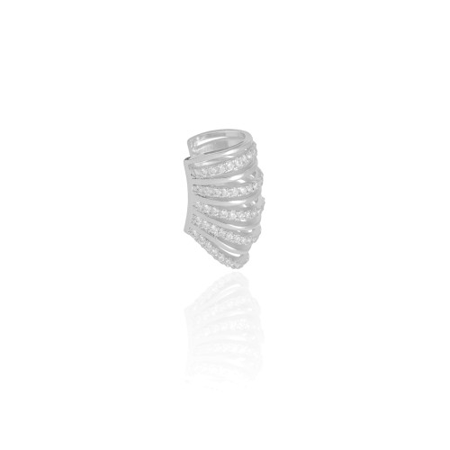 Piercing Filetes Cravejados Cristal Ródio Branco