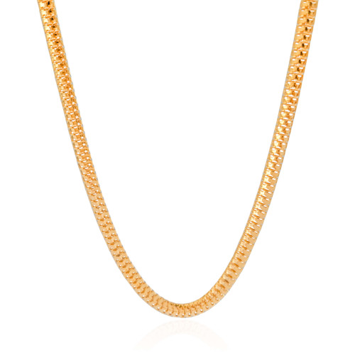 Gargantilha Malha Cobra 6 mm Banhado a Ouro 18K - 40 cm