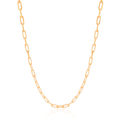 Gargantilha Elos Ovais 4 mm Banhado a Ouro 18K - 40 cm