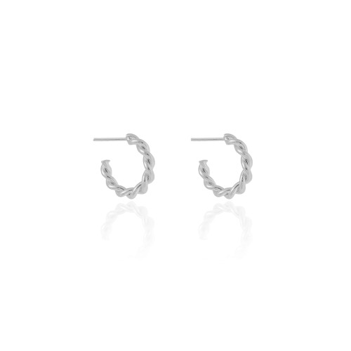 Brinco Argola Torcida 1.6 cm Ródio Branco