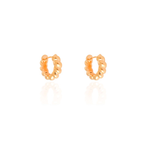 Brinco Argola Click Torcida 1.6 cm Banhado a Ouro 18K
