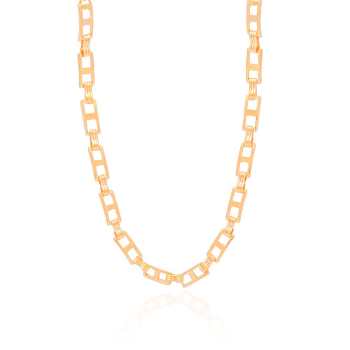 Choker Elos Retangulares 5 mm Banhado a Ouro 18K