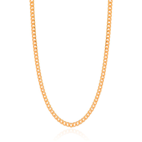 Gargantilha Grumet 4 mm Fecho Mosquetão Banhado a Ouro 18K - 40 cm