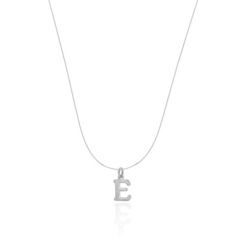 Choker Nylon Letra E Ródio Branco
