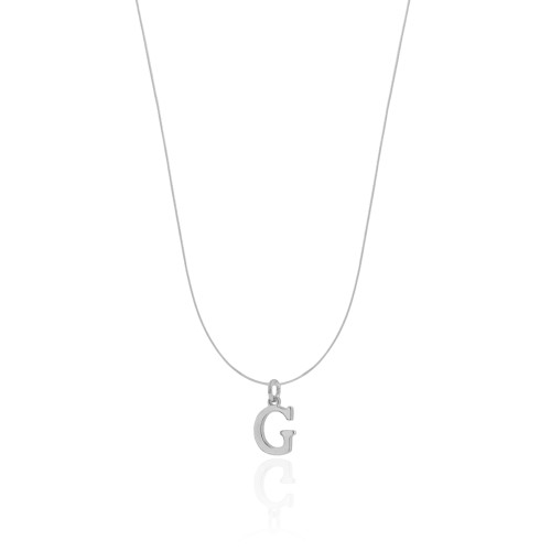Choker Nylon Letra G Ródio Branco