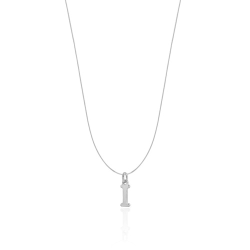 Choker Nylon Letra I Ródio Branco