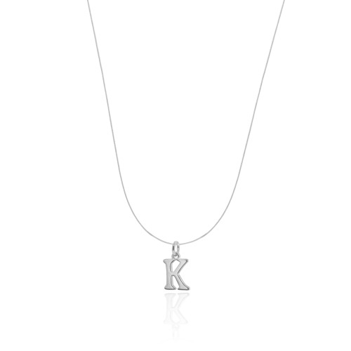 Choker Nylon Letra K Ródio Branco