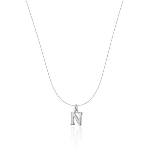 Choker Nylon Letra N Ródio Branco