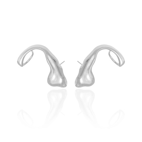 Ear Cuff Orgânico Ródio Branco
