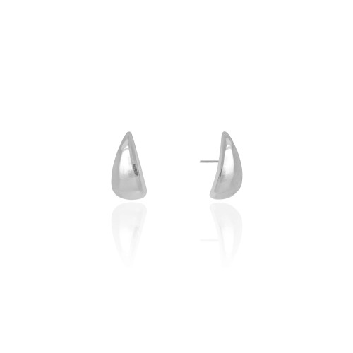 Brinco Gota Lisa 1.7 cm Ródio Branco