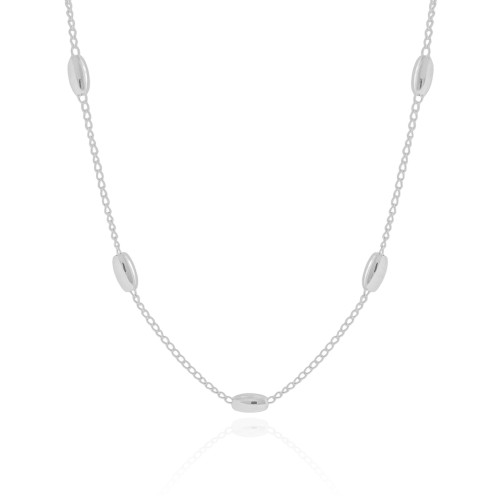 Elos Gomos Lisos 4 mm Ródio Branco 40 cm
