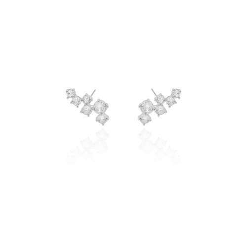 Ear Cuff Pontos de Luz Cristal 2.0 cm Ródio Branco