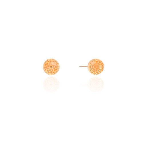 Brinco Bola Tela 1.1 cm Banhado a Ouro 18K