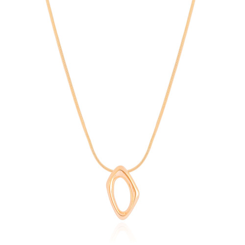 Gargantilha Rabo de Rato Pingente Orgânico Banhado a Ouro 18K - 40 cm