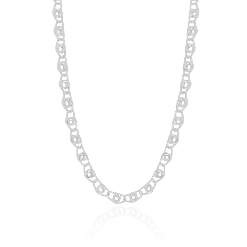 Choker Piastrine 5 mm Ródio Branco
