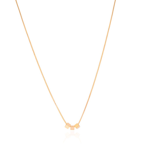 Gargantilha Veneziana Quadrados Lisos 2 mm Banhado a Ouro 18K - 50 cm