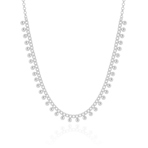 Choker Grumet Bolinhas Lisas Ródio Branco