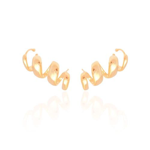 Ear Cuff Mola Lisa 3.0 cm Banhado a Ouro 18K