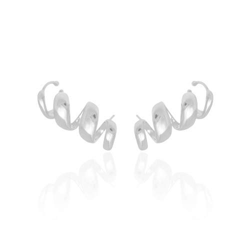 Ear Cuff Mola Lisa 3.0 cm Ródio Branco
