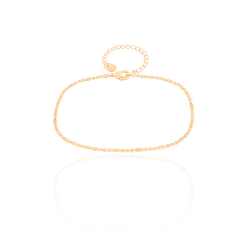 Pulseira Plaquinhas Achatadas 1.5 mm Banhado a Ouro 18K