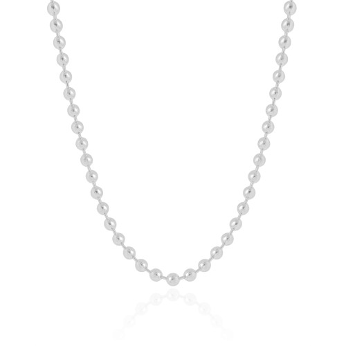 Choker Bolas Lisas 4 mm Ródio Branco