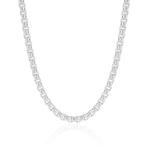 Choker Elos Quadrados 5 mm Ródio Branco