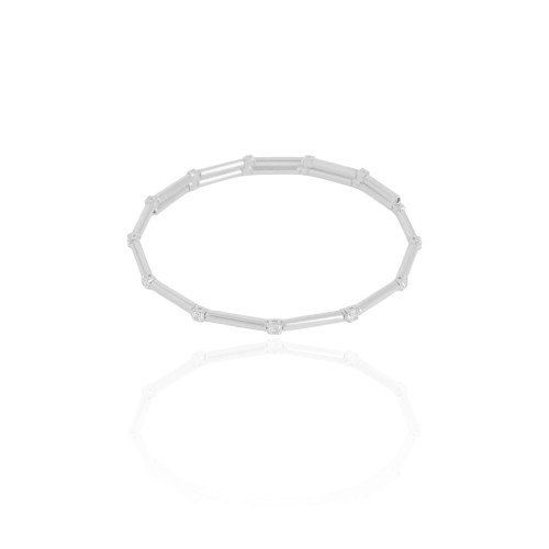Bracelete Mola Canutilhos Pontos de Luz Cristal Ródio Branco
