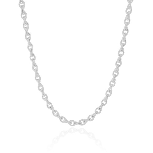 Choker Elos Torcidos 4 mm Ródio Branco