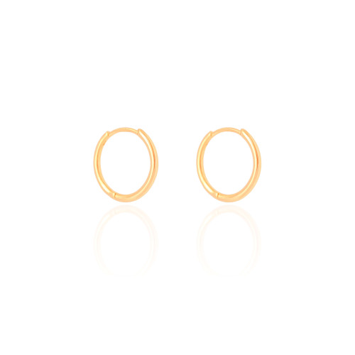 Brinco Argola Click Fio Liso 2.0 cm Banhado a Ouro 18K