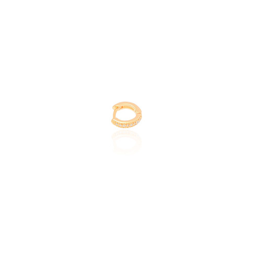 Piercing para Hélix Cravejado Cristal 9 mm Banhado a Ouro 18K