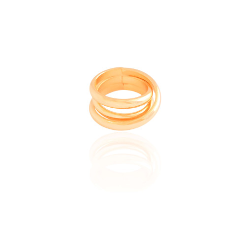 Anel Filetes Entrelaçados Tamanho 14 Banhado a Ouro 18K