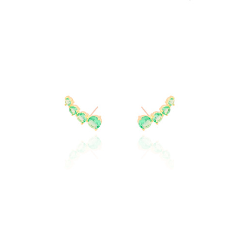 Ear Cuff Pontos de Luz Turmalina Banhado a Ouro 18K