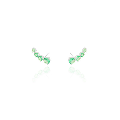 Ear Cuff Pontos de Luz Turmalina Ródio Branco