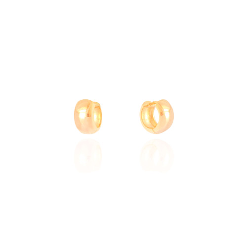 Brinco Argola Click Lisa 1.3 cm Banhado a Ouro 18K