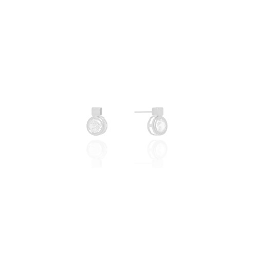 Brinco Quadrado Ponto de Luz Cristal 7 mm Ródio Branco