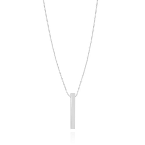 Gargantilha Masculina Palito Liso 2.5 cm Ródio Branco - 70 cm