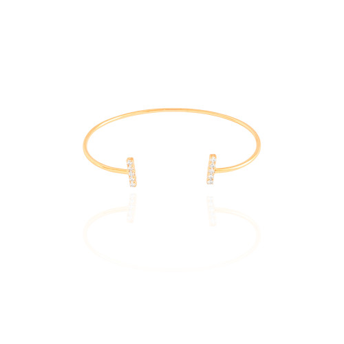 Bracelete Palito Cravejado Cristal Banhado a Ouro 18K