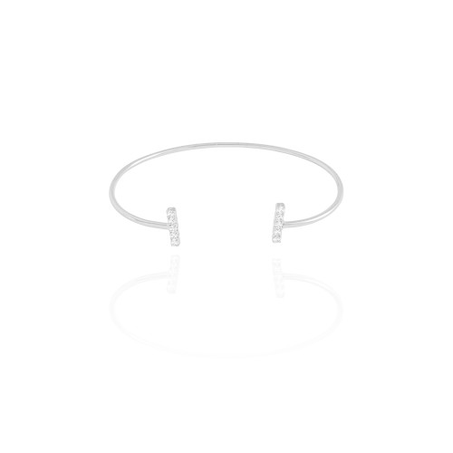 Bracelete Palito Cravejado Cristal Ródio Branco