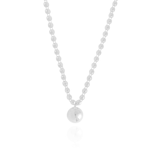 Choker Bolinhas Lisas Ródio Branco