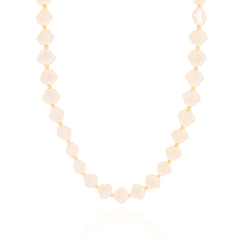 Chocker Mini Conchas Peroladas Banhado a Ouro 18K