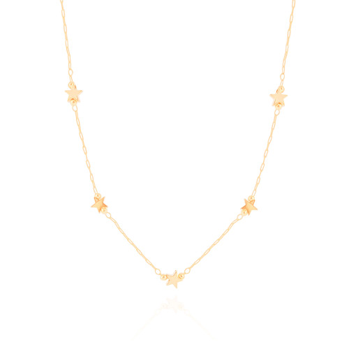 Choker Elos Mini Estrelas Banhado a Ouro 18K