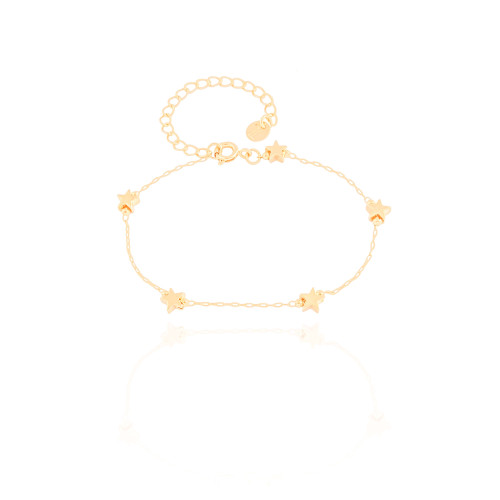 Pulseira Elos Mini Estrelas Banhado a Ouro 18K