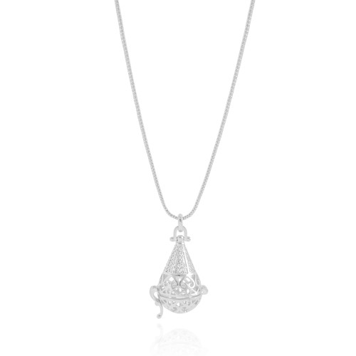 Gargantilha Perfumeiro Cravejado Cristal Ródio Branco