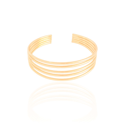 Bracelete Arcos de Tubo Banhado a Ouro 18K