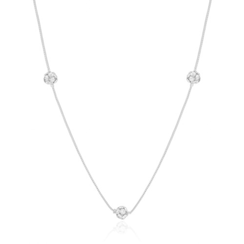 Gargantilha Bola com Zircônia Cristal Ródio Branco - 40 cm